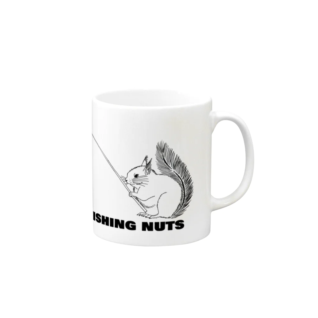 fishingnutsのFishing nuts リス Mug :right side of the handle