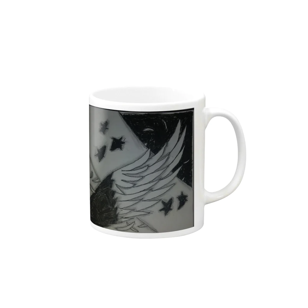 煮干し/Sardinaの堕天〜Fallen angel〜 Mug :right side of the handle