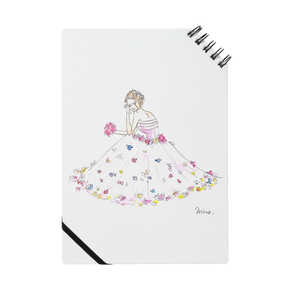 花のドレスの女の子 Notebook By Mina イラスト Mn Lip25 Suzuri