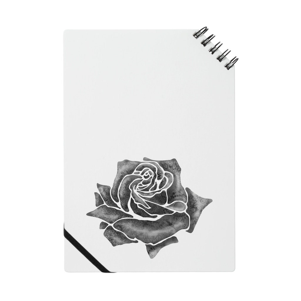 薔薇の中の花束 モノクロ Notebook By Jederthought Asut Shop Jeder Thought Suzuri