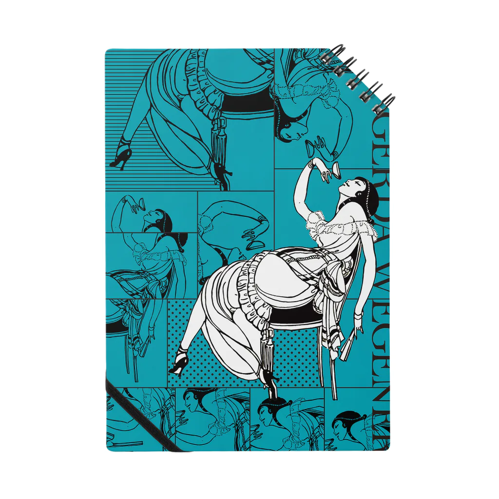 Cordelia　SUZURI分室のGERDA "Collage green" note Notebook