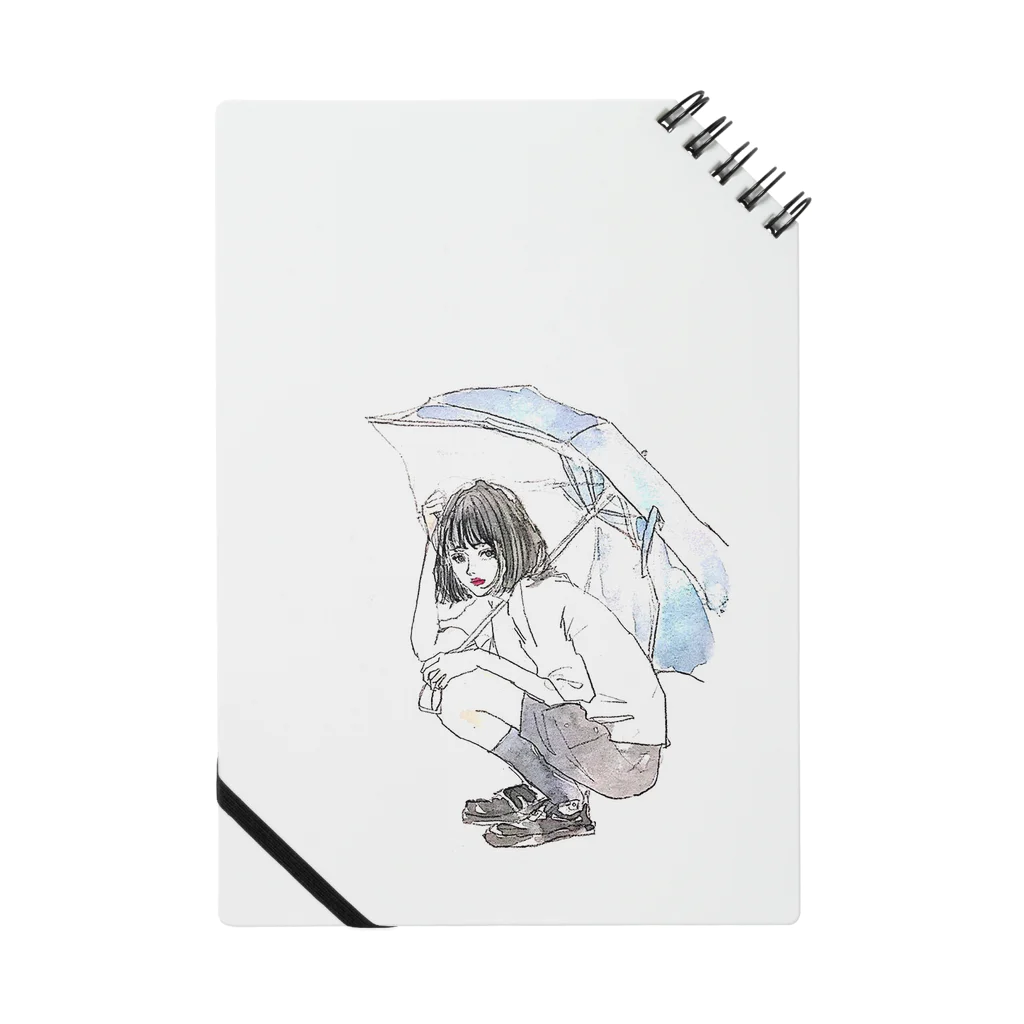 mina ￤ イラストの傘 女の子  Notebook