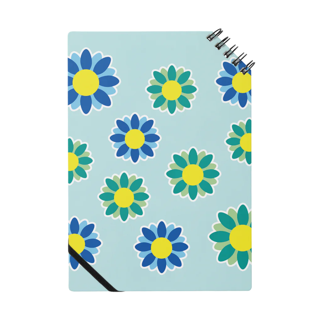 N's Creationの花柄グッズ 青&緑 Notebook