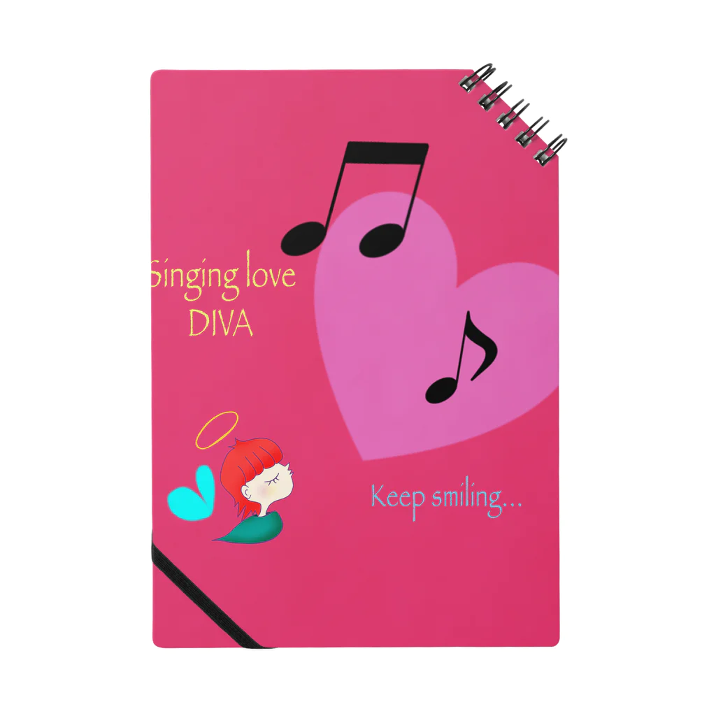 Divina AmoR-ART-のSinging love DIVA-Keep smiling- ピンク Notebook