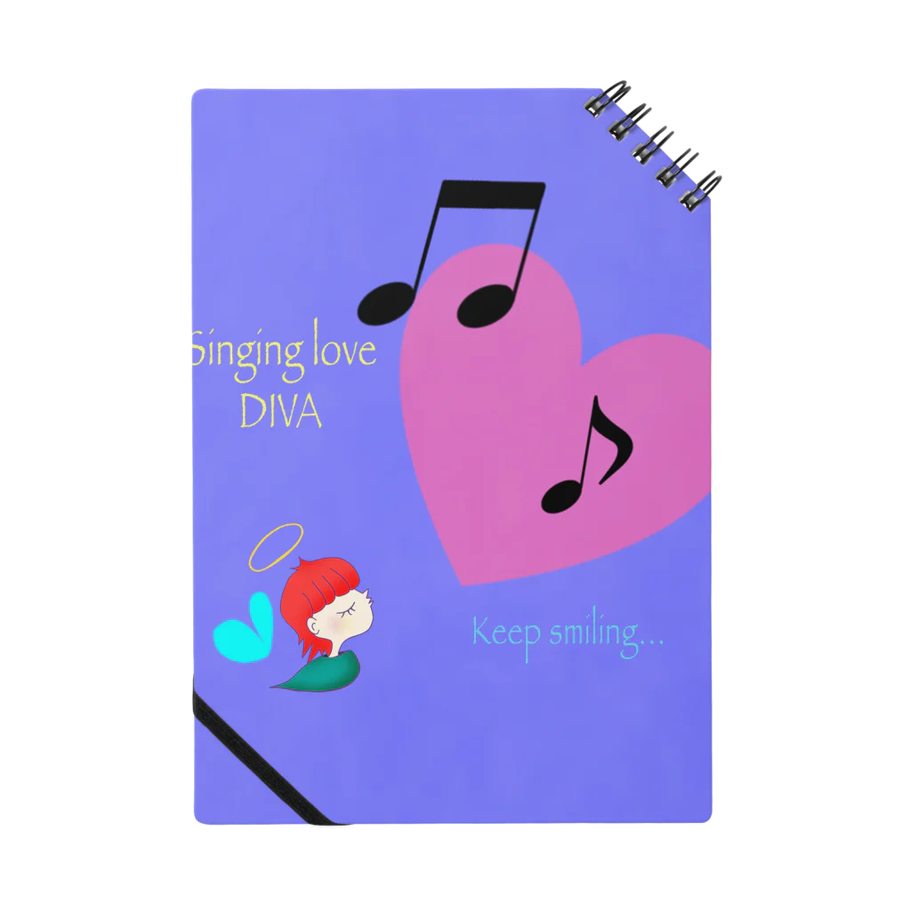 Divina AmoR-ART-のSinging love DIVA-Keep smiling- パープル Notebook