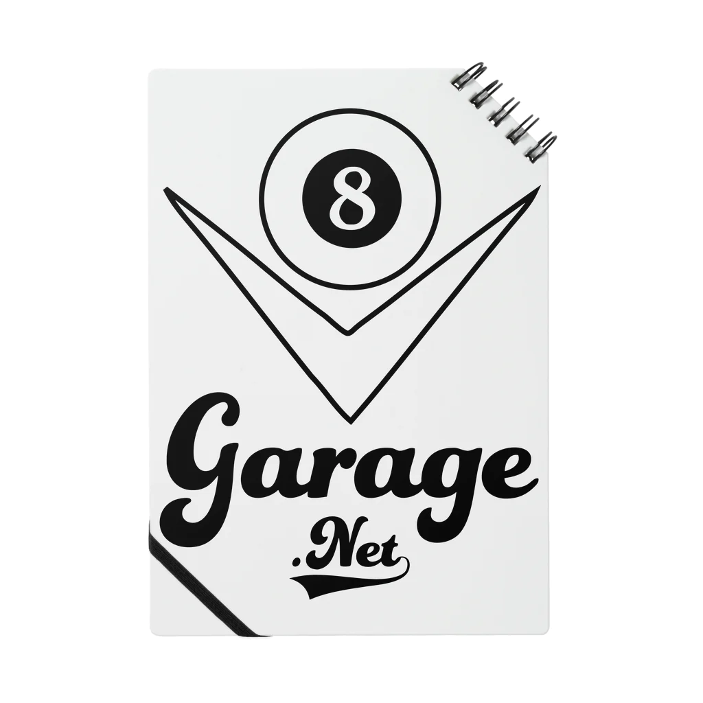 8garage SUZURI SHOPの8garageロゴ V8 Black Notebook