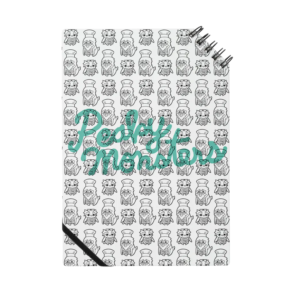 ピーキーモンスターズ【PeakyMonsters】ピキモングッズ公式ショップのホワイト×グリーン Notebook