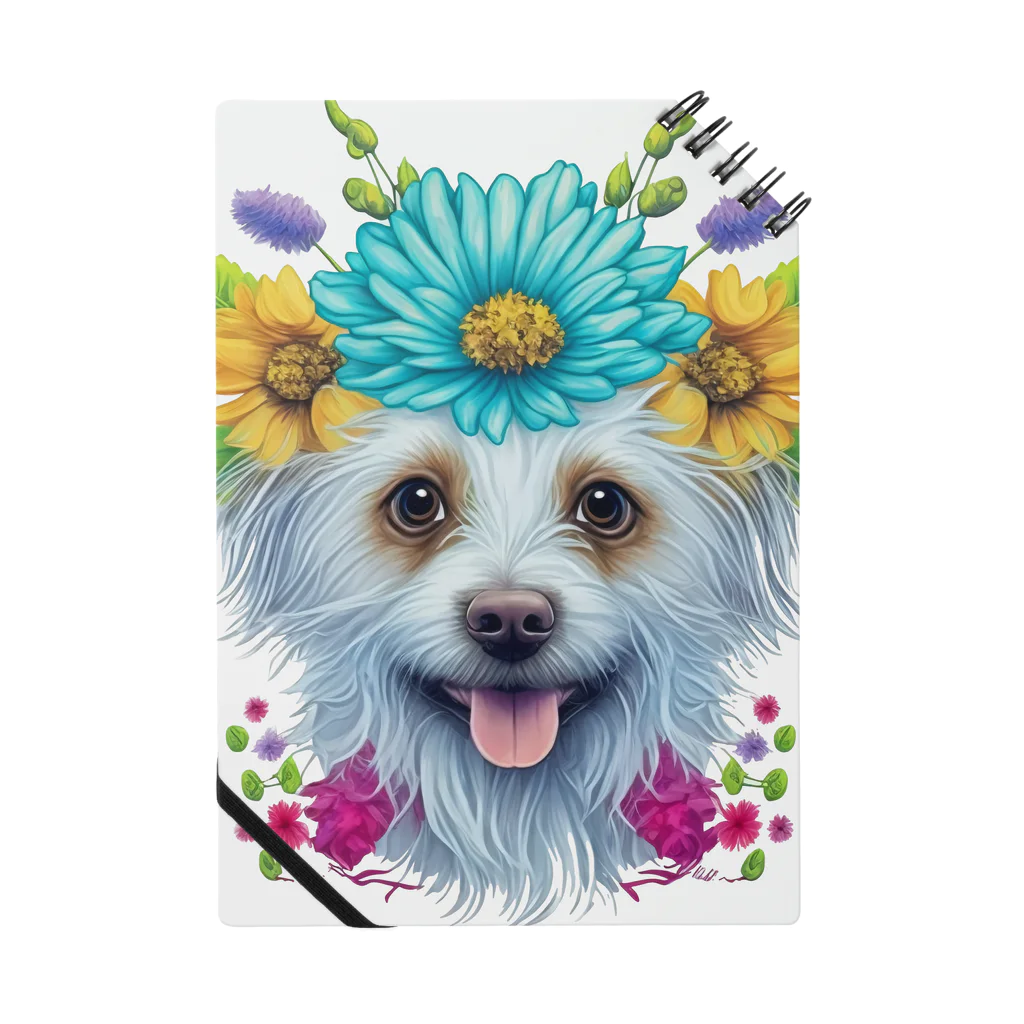 znbmsrrの花柄のポメラニアン犬と子犬。 女の子と男の子への美しい贈り物。 Notebook