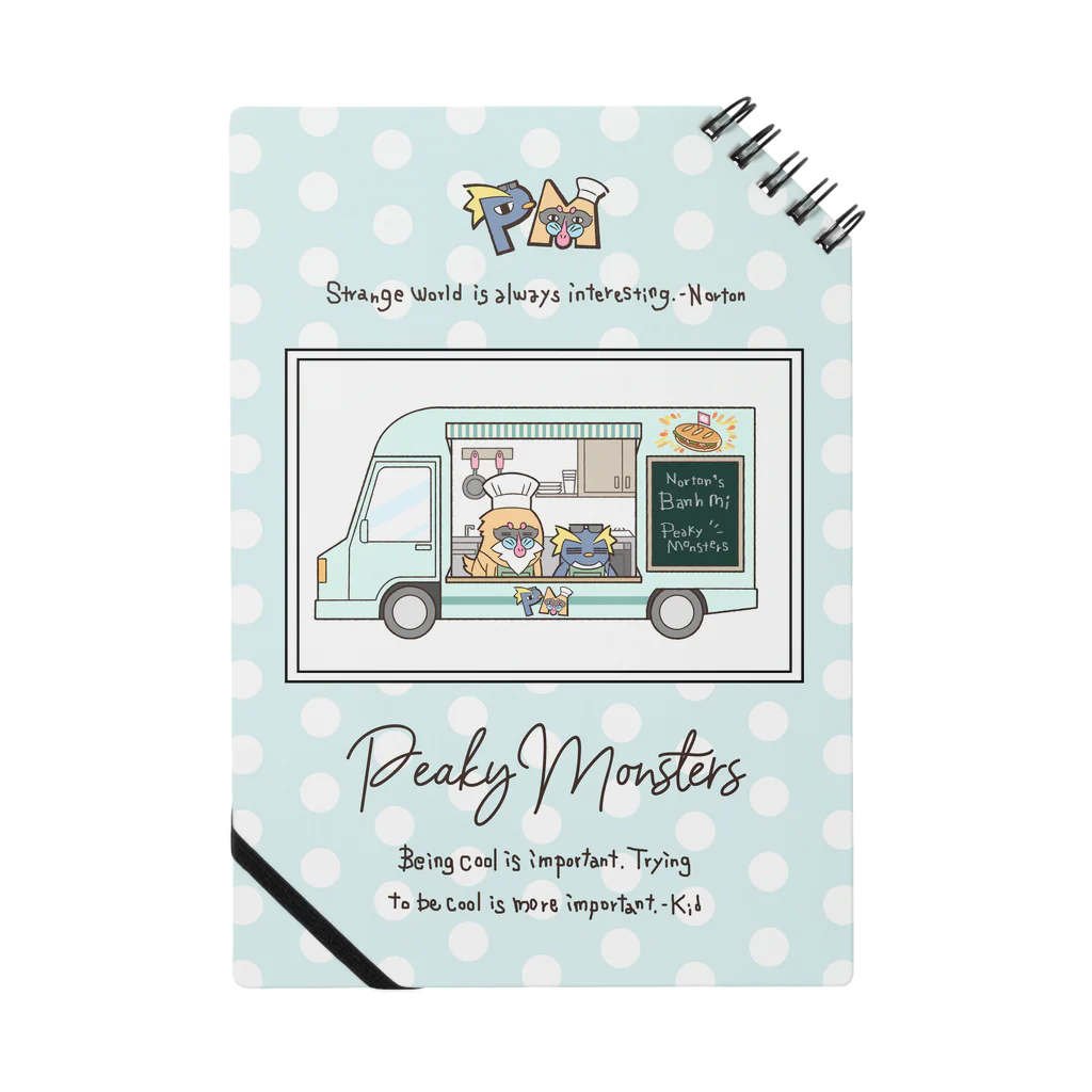 ピーキーモンスターズ【PeakyMonsters】ピキモングッズ公式ショップの<ドット>ピキモン号(A5ノート)キッチンカーシリーズ Notebook