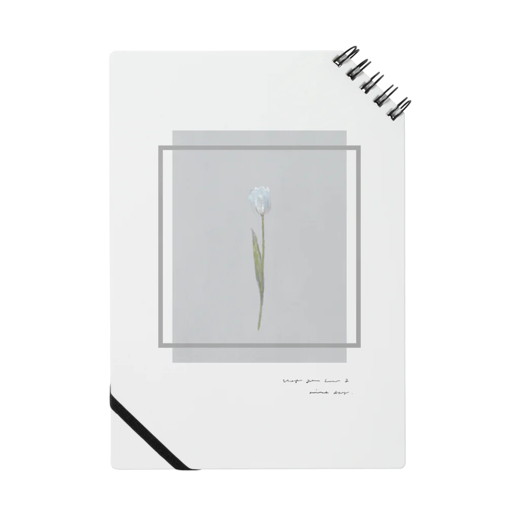 rilybiiの gray blue tulip × flame × logo message Notebook