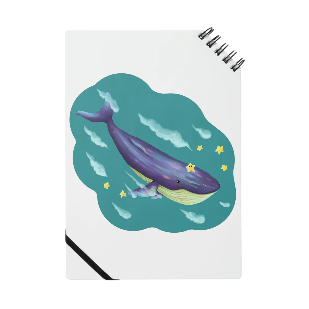 ari designの星と泳ぐシロナガスクジラ ノート