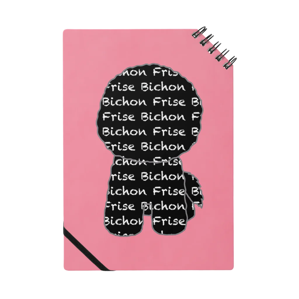 BOB商店のロゴ ビション ブラック＆ピンク Notebook
