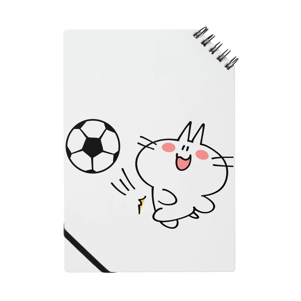 ゆちのへやのサッカーボールを蹴るにゃんこイラスト ノート