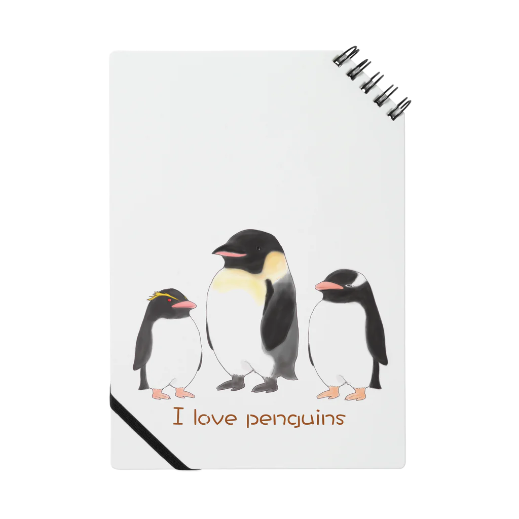 竜の工房・翔 -SUZURI SHOP-のI Love Penguins ノート