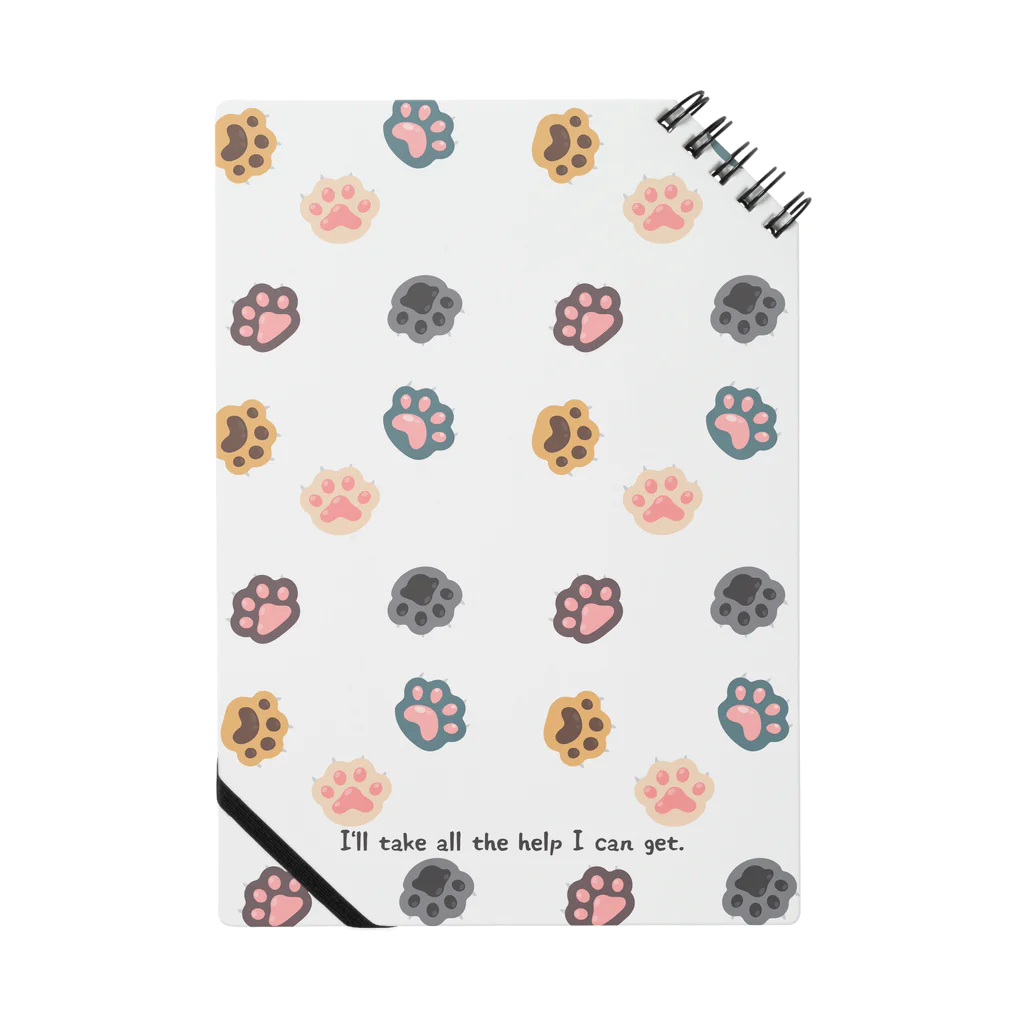 ＠meiliecat🐈original goodsの猫の手も借りたい（ドット）💕I’ll take all the help I can get. Notebook