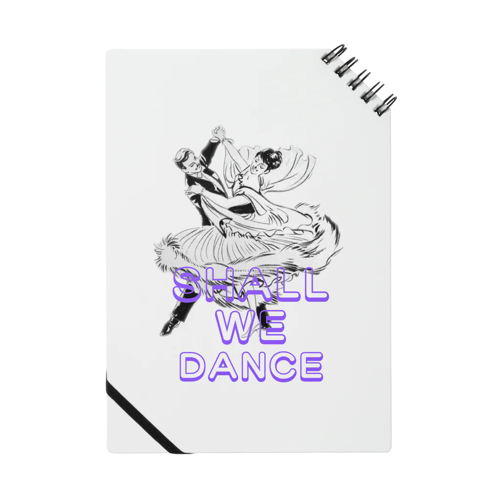 Heart-of-JapneseCultureのShal We Dance（ブルー、白抜き） Notebook