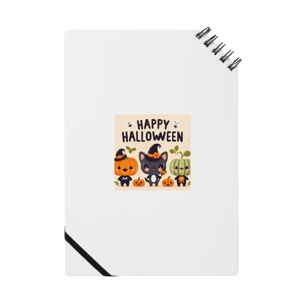 ワンダーワールド・ワンストップのHappy Halloween かわいいハローウィーンキャラクター Notebook