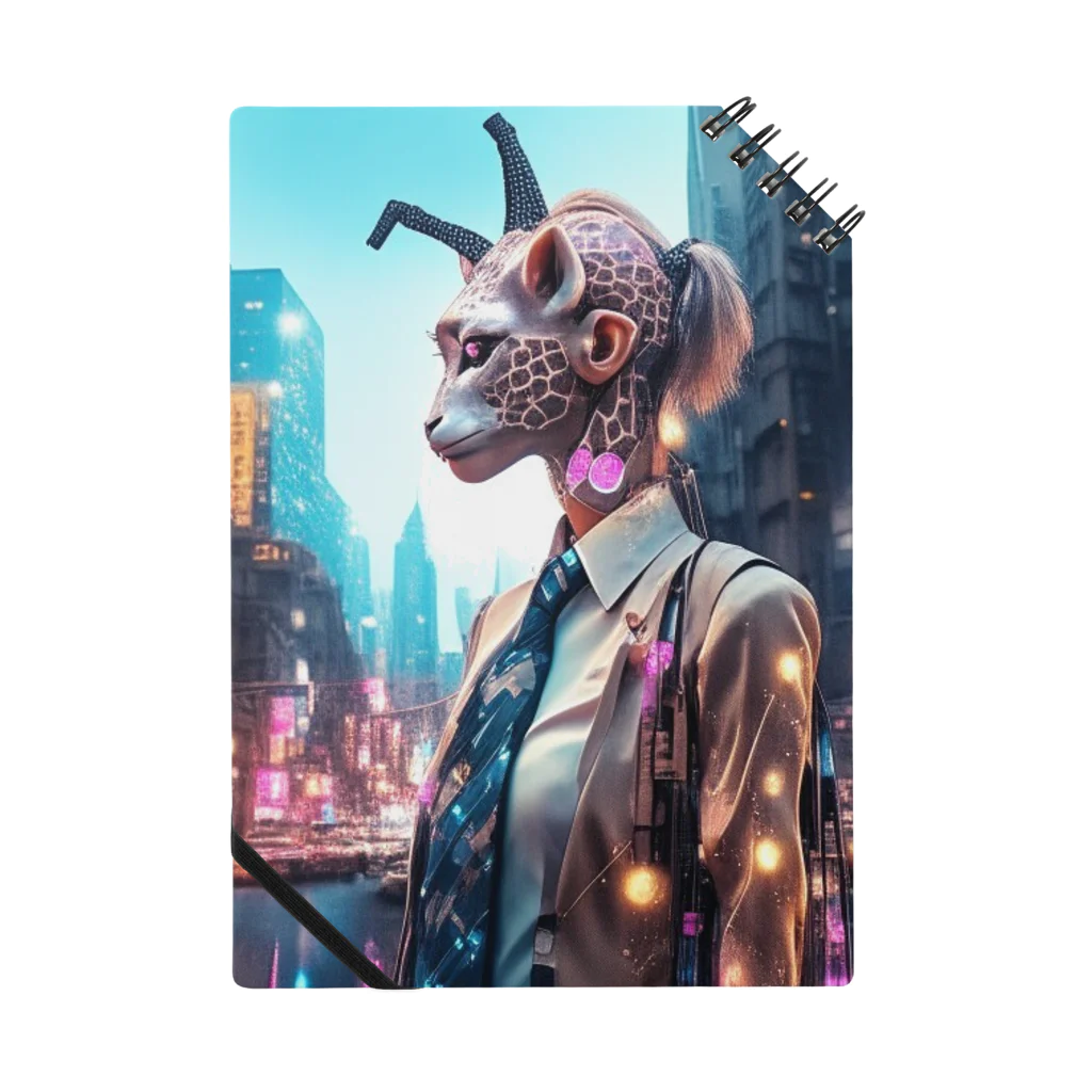 𝔔𝔘𝔒ℜℑ𝔄のCyberpunk giraffe Notebook