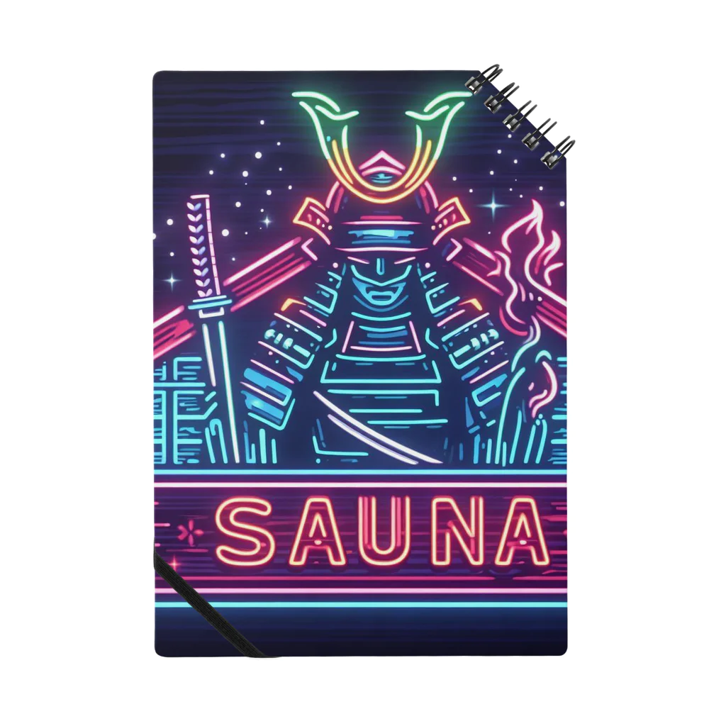 N SAUNA LOGOのネオン風サウナロゴ7　侍ver.3 Notebook