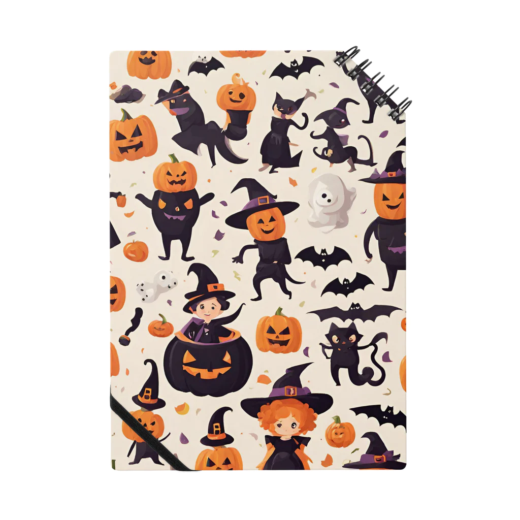 ワンダーワールド・ワンストップのたくさんのかわいいハロウィーンキャラクター Notebook