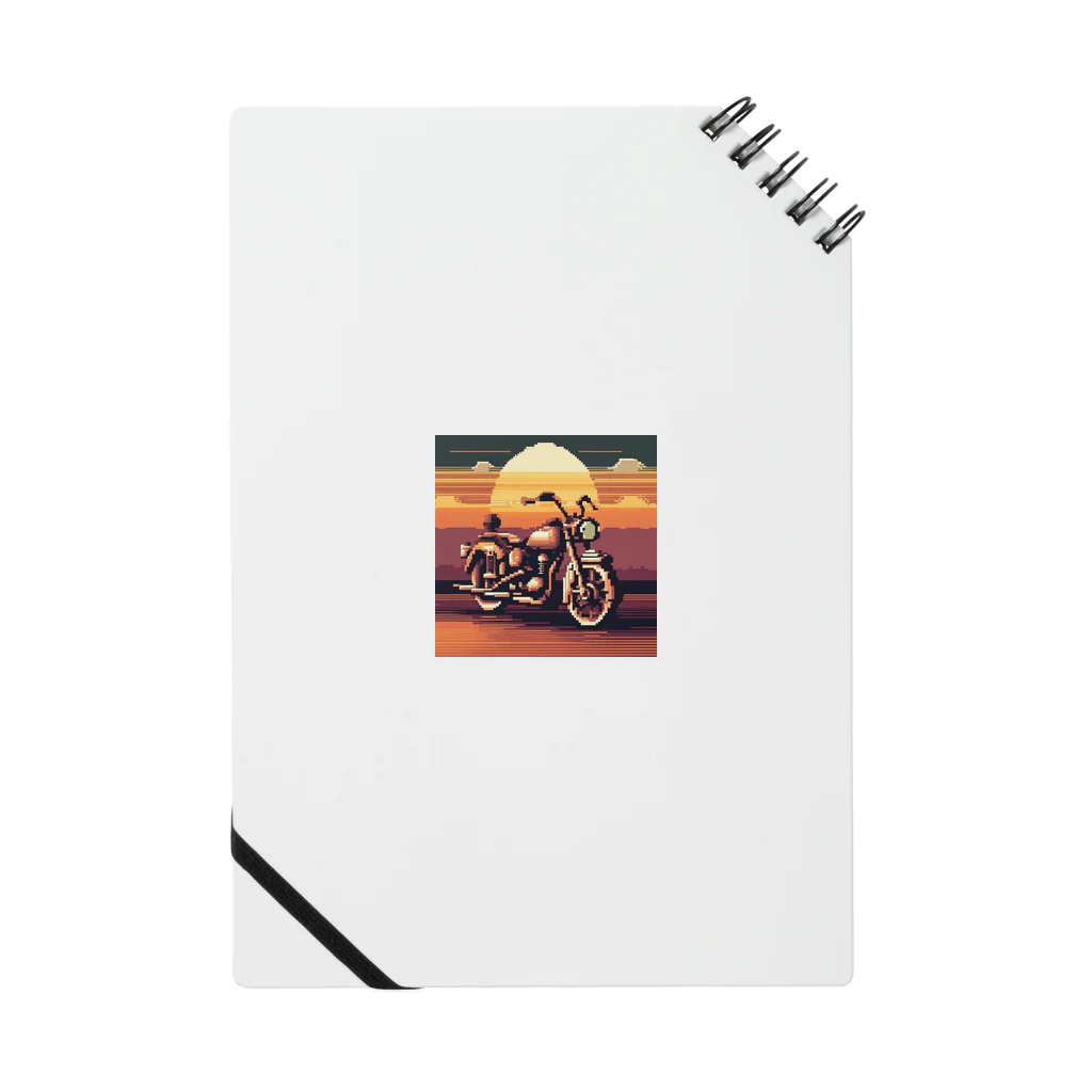 毎日がにゃんとも幸せ マサッチShopのレトロバイクドット　夕日編　№３ Notebook