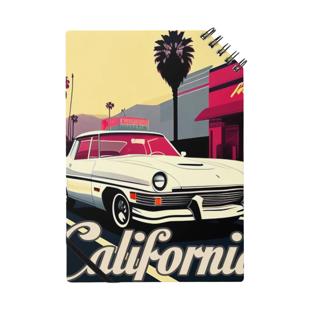 めそぽのカリフォルニアの白い車 Notebook