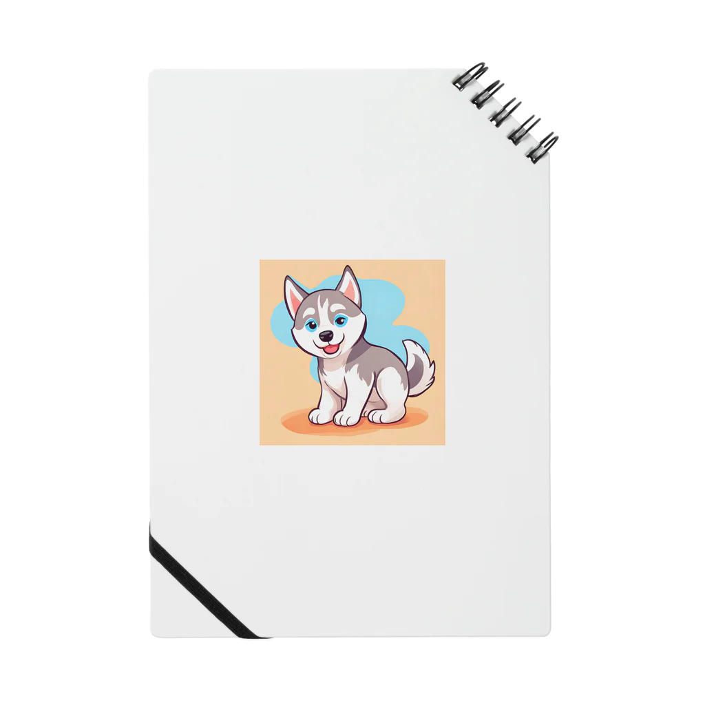 gobosyokaiのかわいいハスキーの子犬のイラストグッズC Notebook