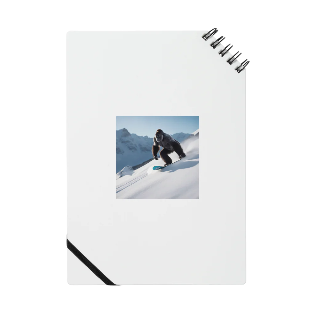 クロスクリエイティブのスノーボードをするゴリラ ノート