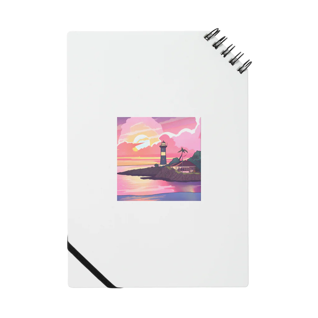 kaori_0546の夕焼けに染まる離島の灯台 ノート