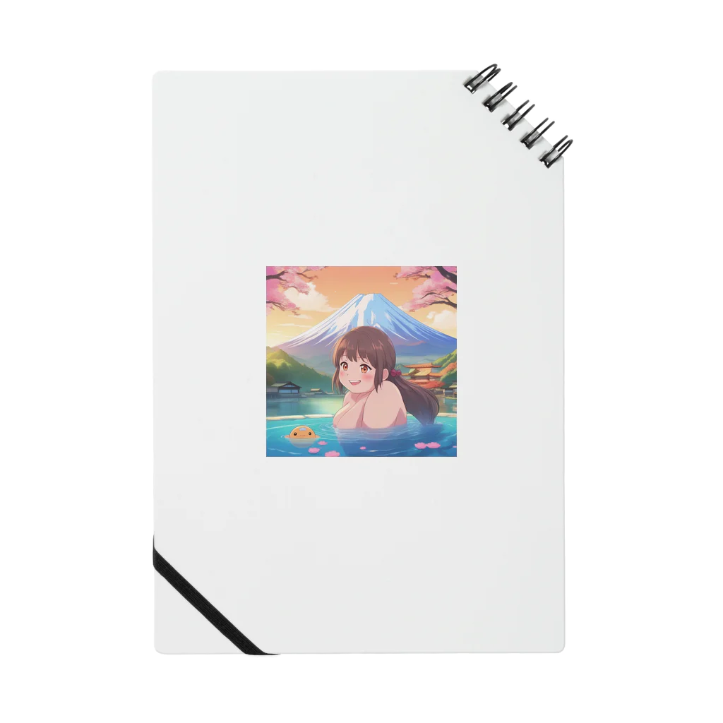 west97の富士山絶景にある露天風呂のかわいい女の子 Notebook