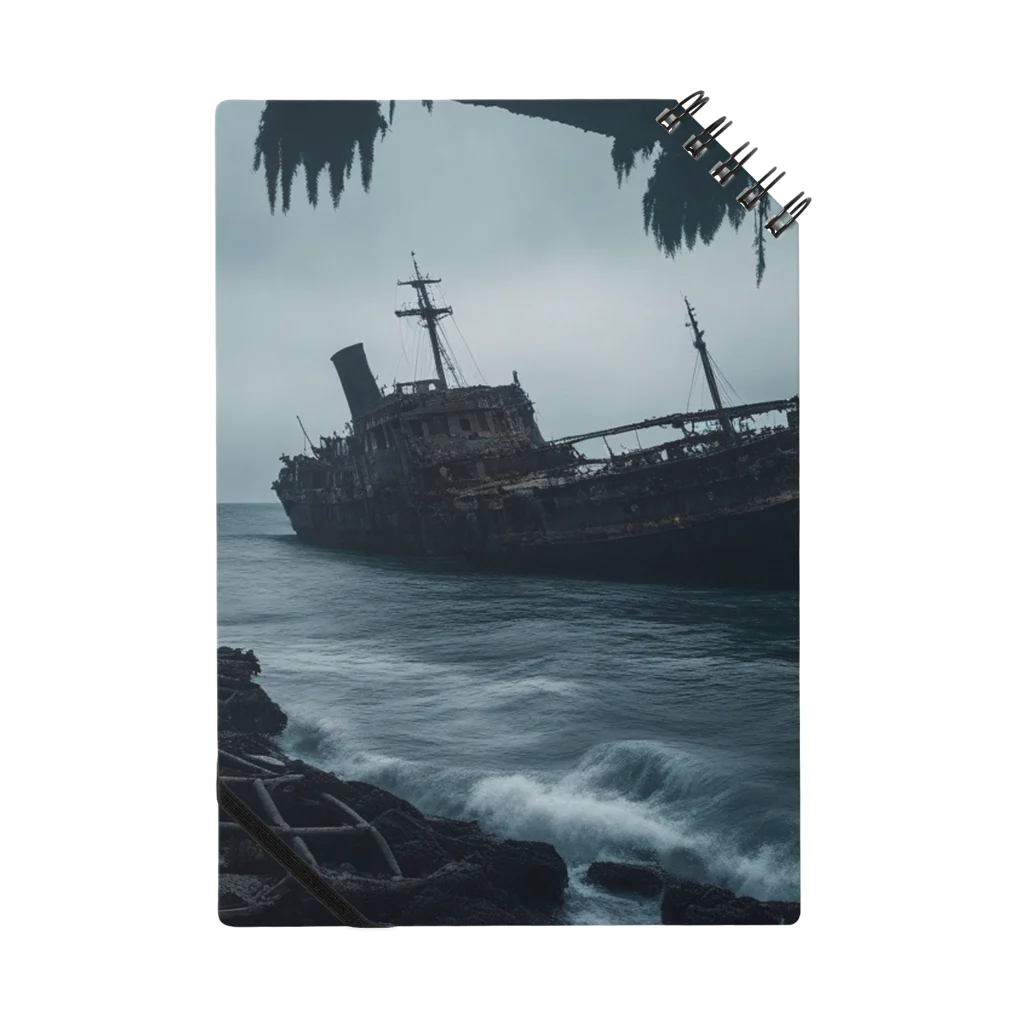 Dark Fの暗黒の海に浮かぶ腐敗した船の墓場 Notebook