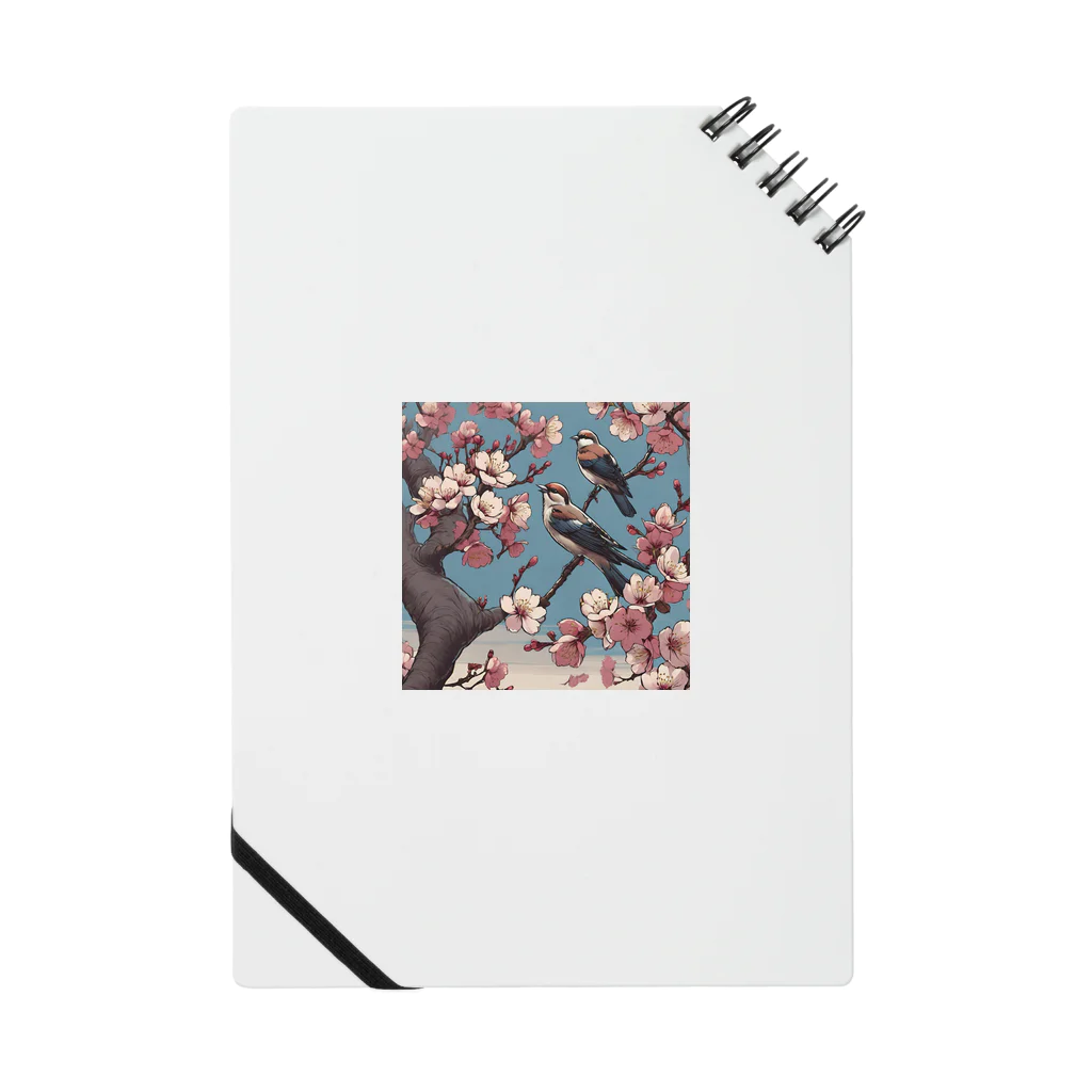 ウェブエンパイアの桜と雀（Cherry blossom & sparrow)  01 Notebook