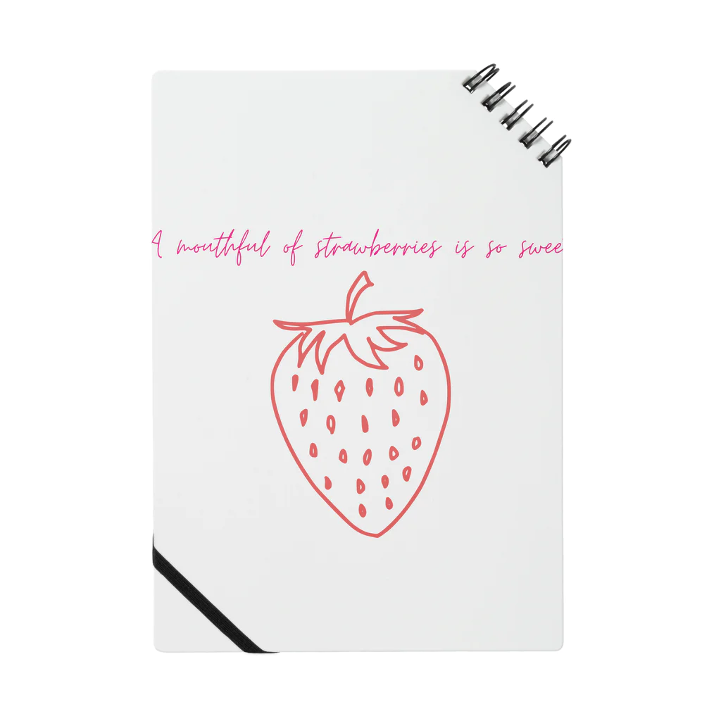 納豆ごはんのA mouthful of strawberries is so sweet! Notebook