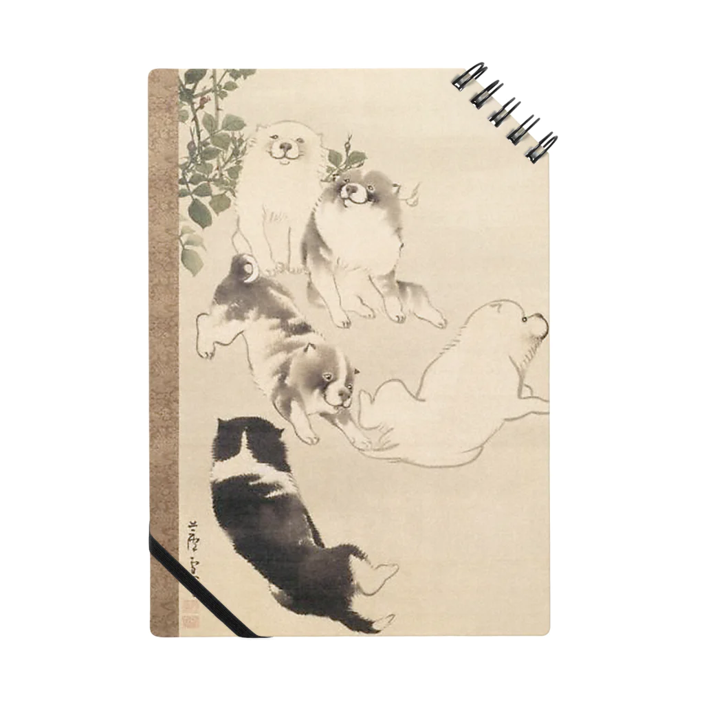 浮世絵ショップ のどぐろ　UKIYOE SHOP NODOGUROの犬『薔薇蝶狗子図』/ Roses, Butterfly and Puppies ノート