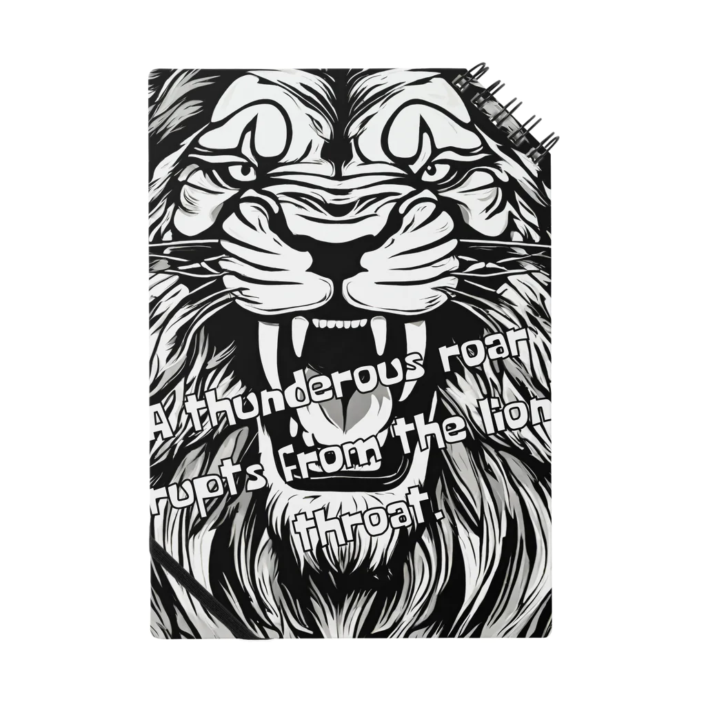 SERIY_SHOPの荘厳なる支配者：モノトーンのライオンの描画 Notebook