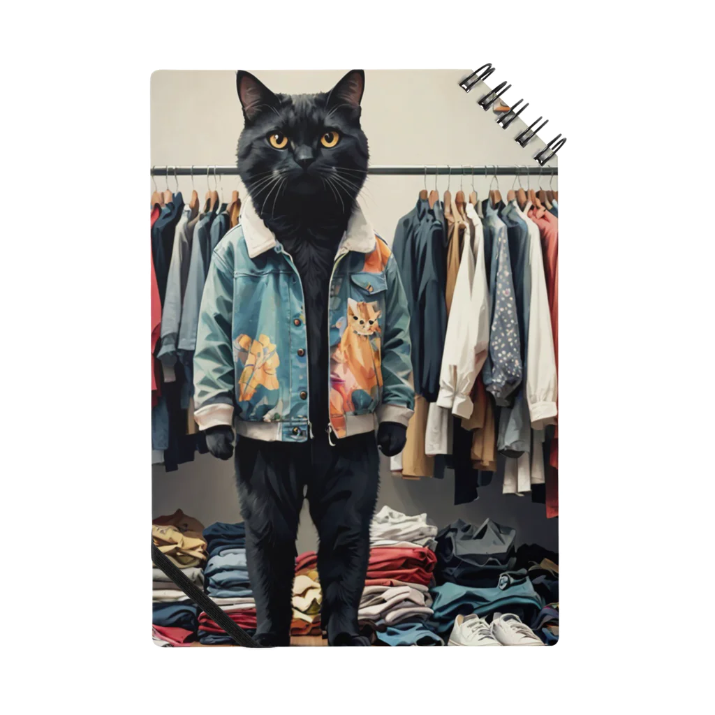 アニマルアーティファクトの服を選んでいる猫 Notebook