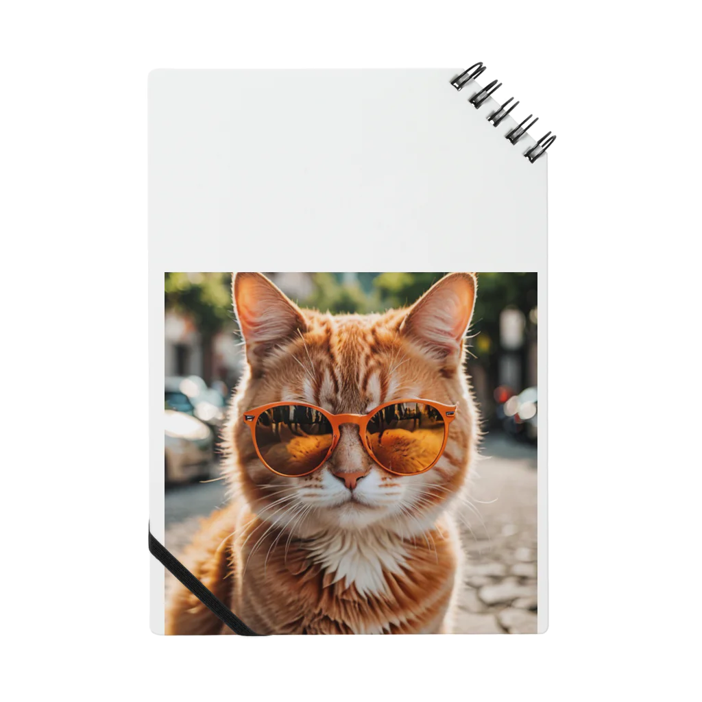 LEAD !のオレンジサングラスをかけた愛らしい猫ちゃん ノート
