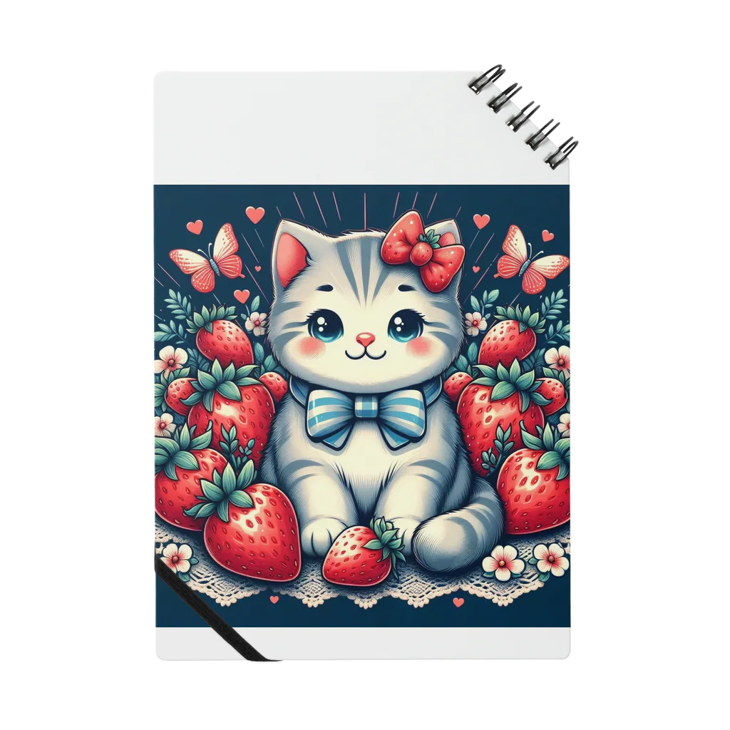 いちごと一緒🍓のいちごと猫シリーズ Notebook