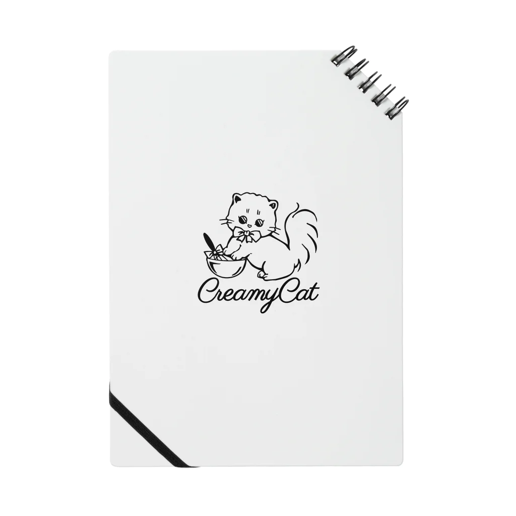 お砂糖と白い猫　creamy catのcreamy catの白猫ちゃん Notebook