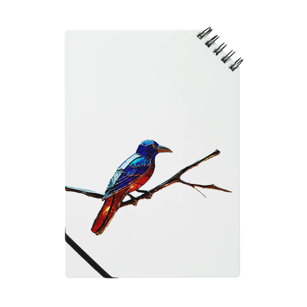 NaRaNiのガラスカラス　stained glass crow  Notebook