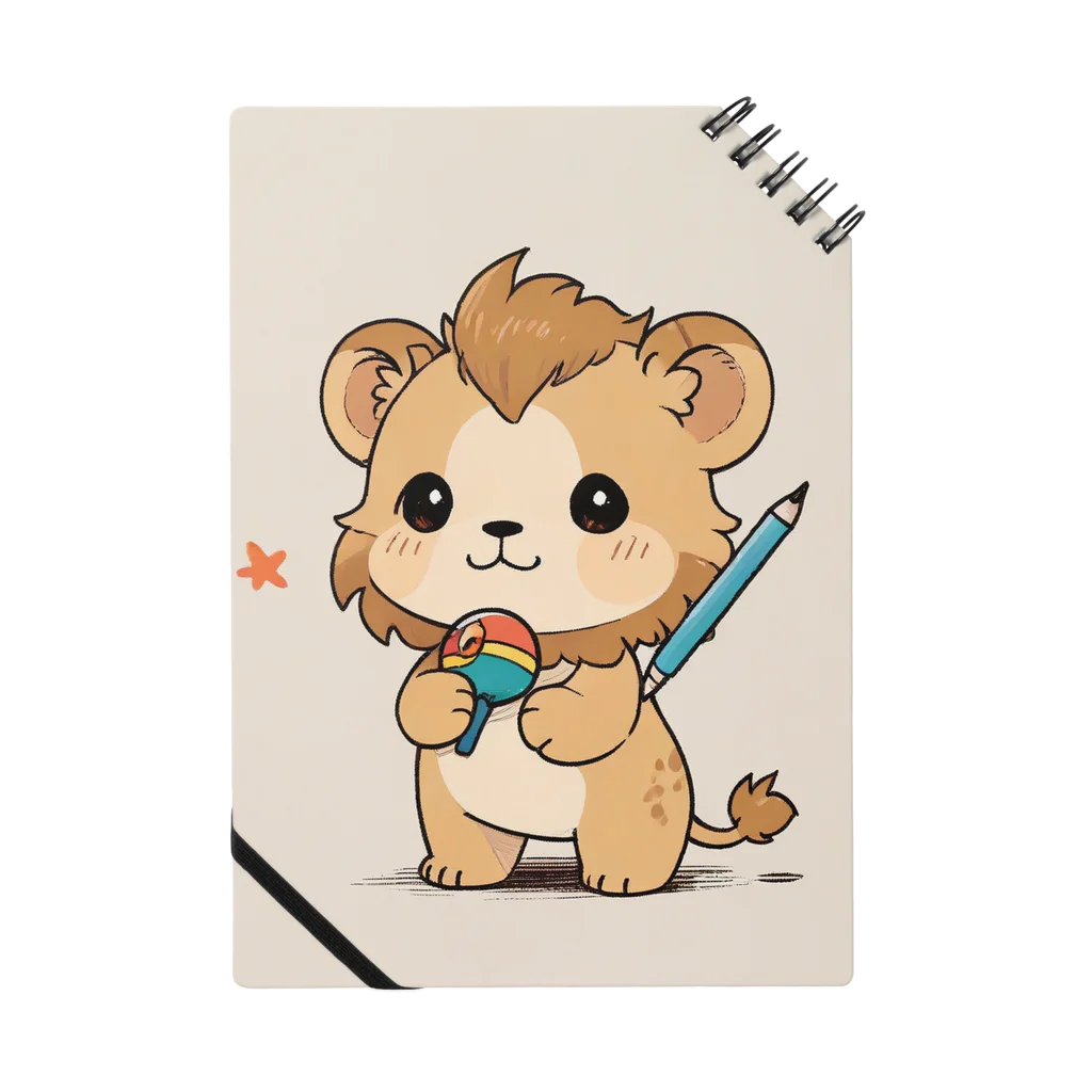 ganeshaの可愛いライオンとおもちゃのペン ノート
