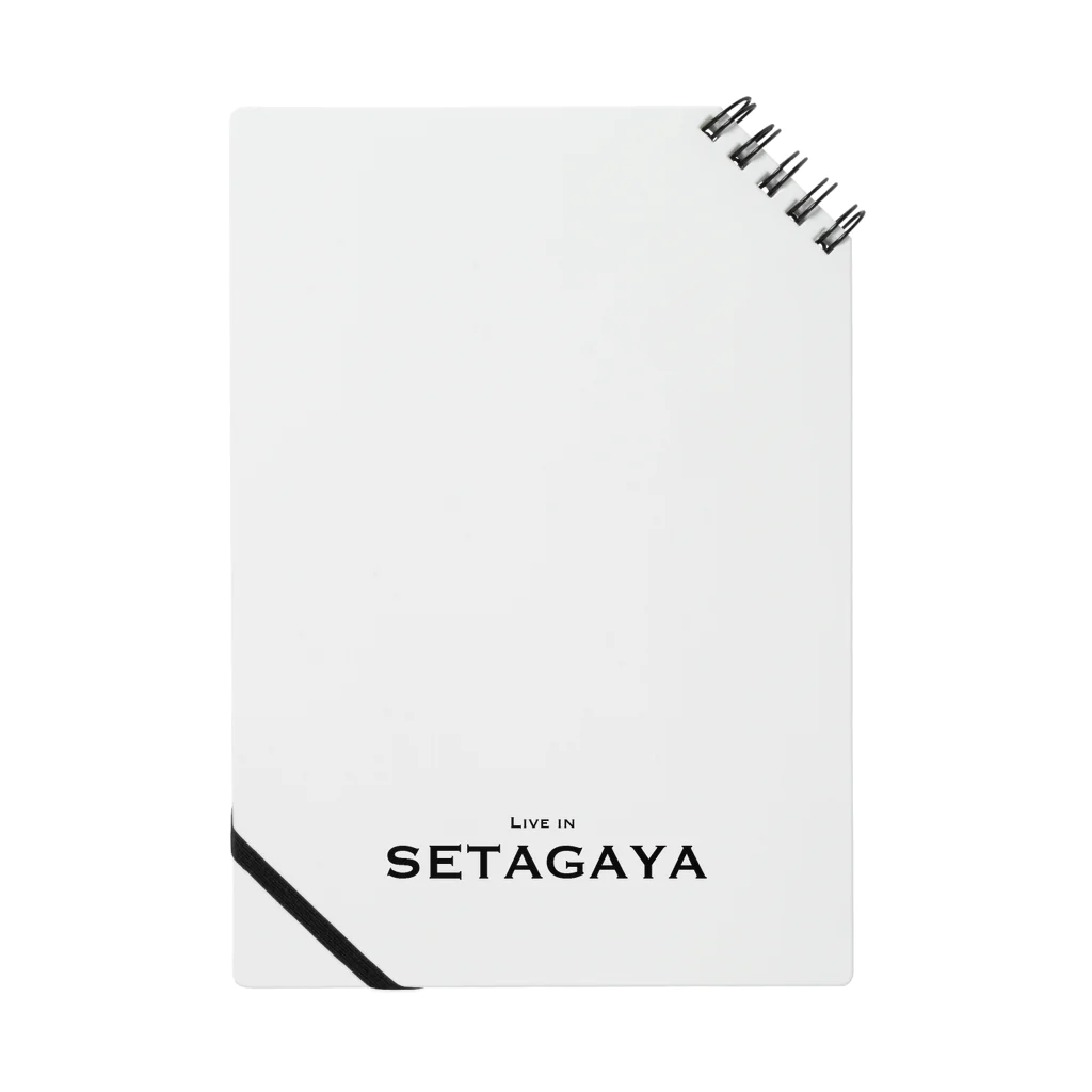 せたが屋さんの世田谷グッズ　ブラックlive in setagayaロゴ（setagaya item） Notebook