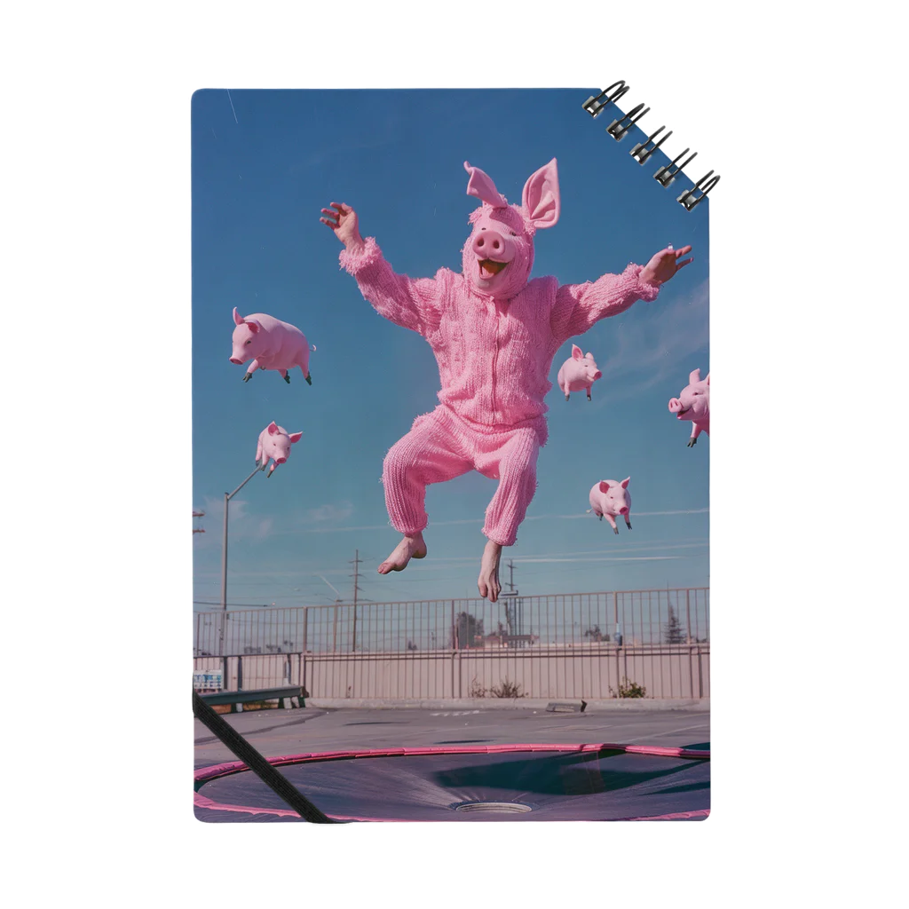 jumping animalのjumping pigs Notebook