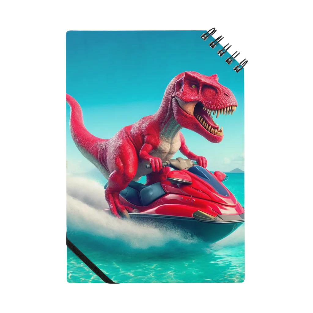 DINO-studioのジェットスキーを楽しむ赤ティラノ Notebook