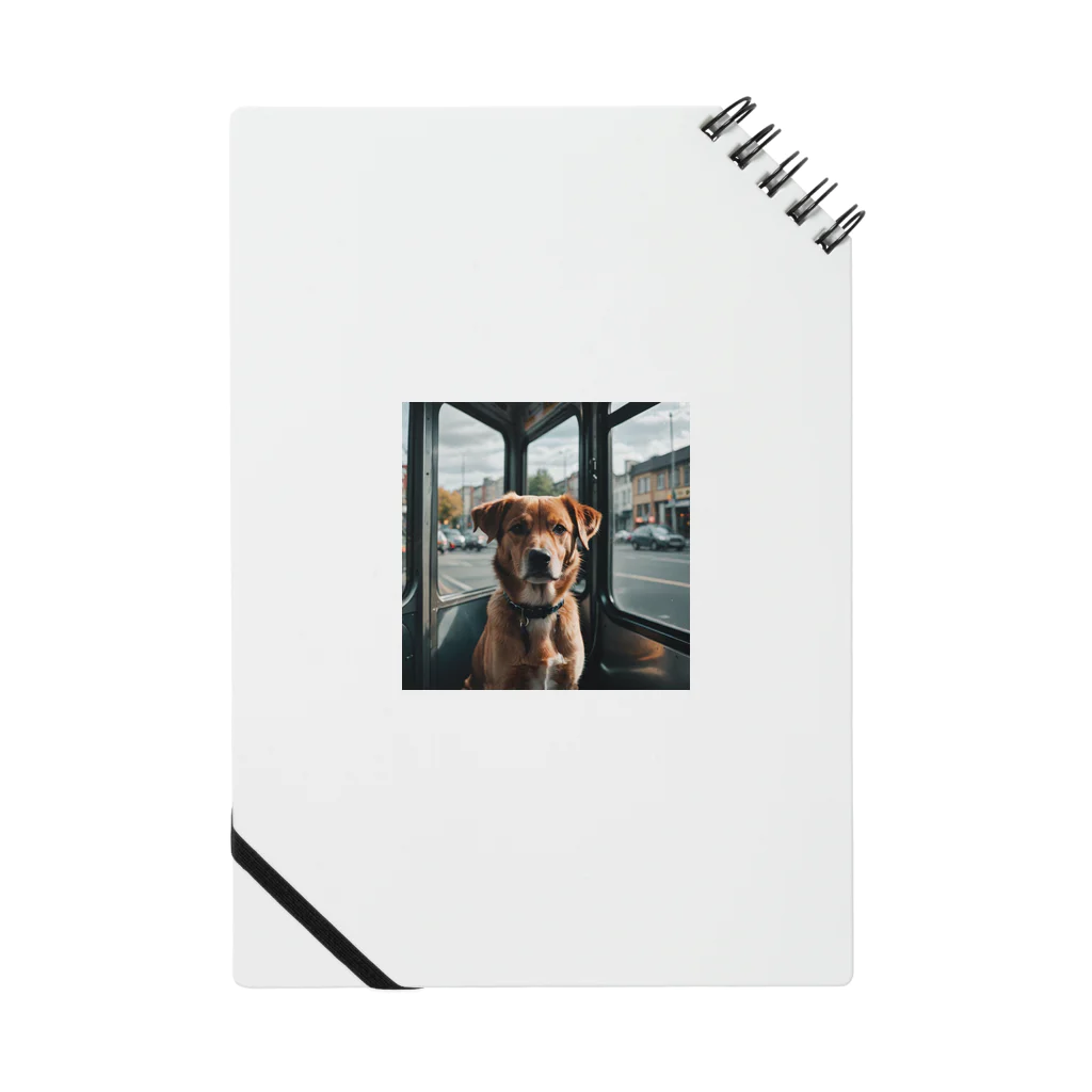 kokin0のバスの中で座る犬 dog sitting on the bus Notebook