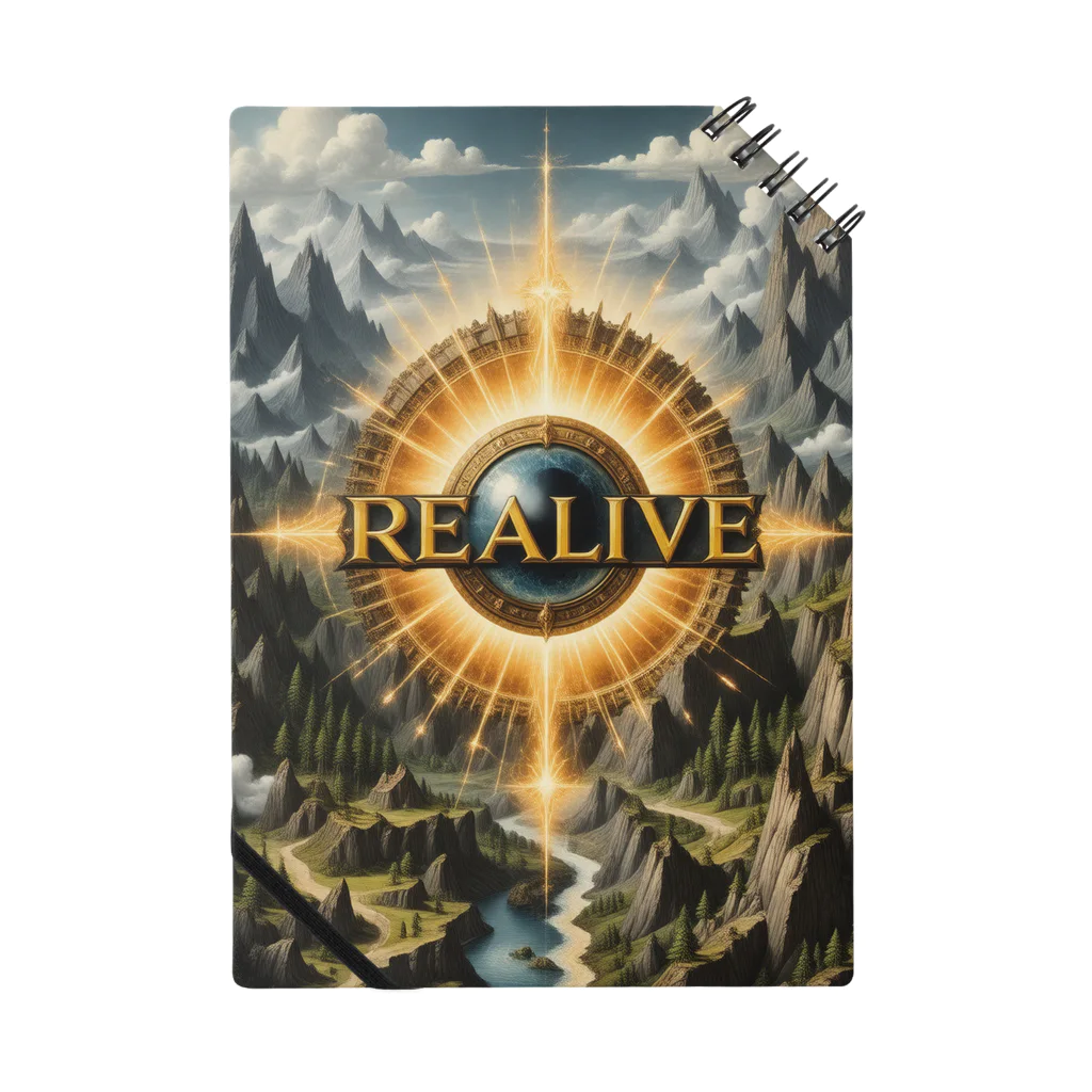 REALIVE(リアライブ)🎁公式のREALIVEロゴ金の光と山々 9-2-250202 Notebook