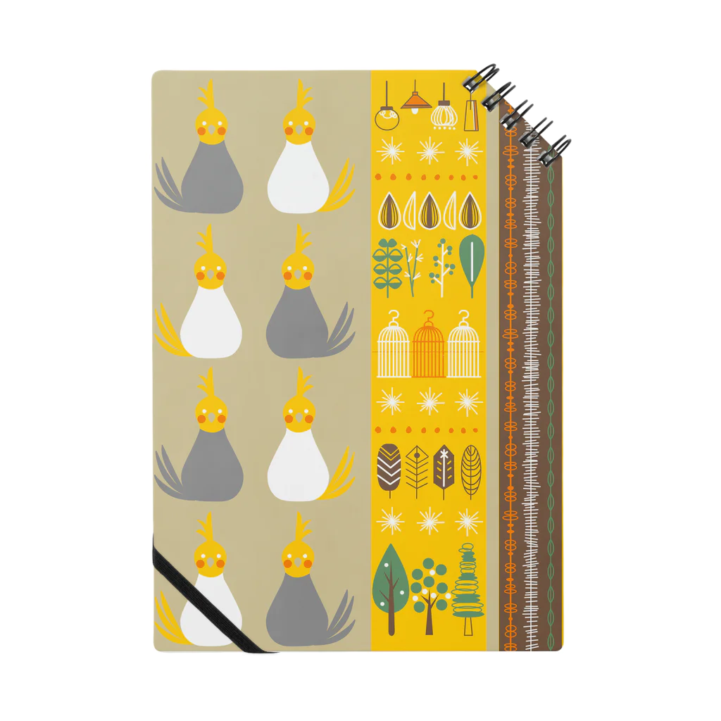 クレアプロップの北欧風オカメインコのデザイン Notebook
