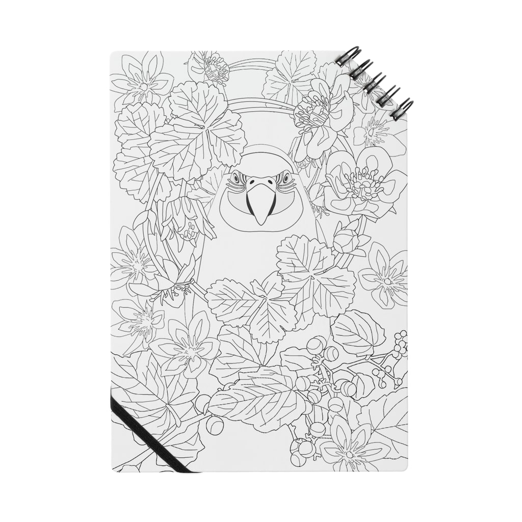 大人の塗り絵 鳥と花ver1 Notebook By 大人の塗り絵カンパニー Shinanogawax Suzuri