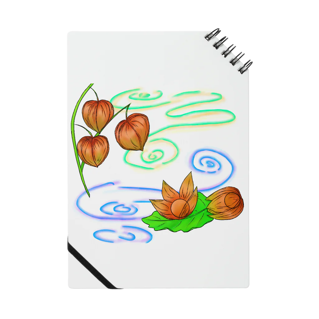 Lily bird（リリーバード）の枝つきホオズキ 水紋（和柄）その2 ノート