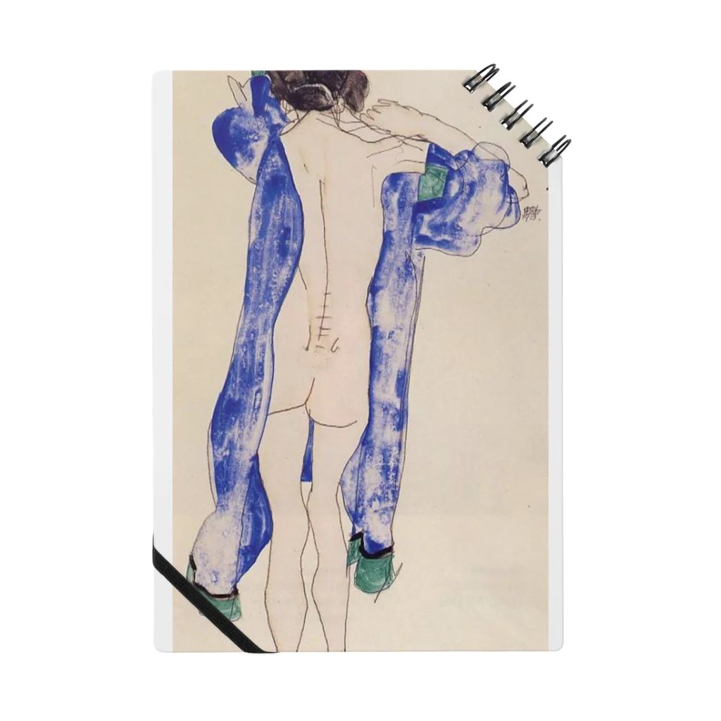 NAKED-ART　青空 エゴン・シーレ / 1913 / Standing Female Nude in a Blue Robe / Egon Schiele / Art  Base ( Artbase )のノート通販 ∞ SUZURI（スズリ）